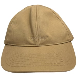 Gebroken witte monotone baseballpet met logo beige