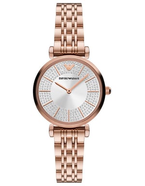 Emporio Armani Gianni T-bar Dames Horloge Rosékleurig AR11446