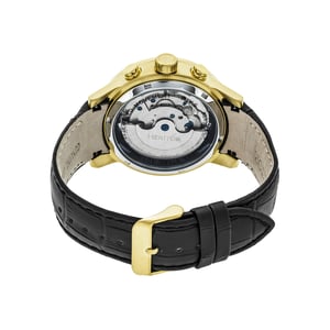 Heritor automatisch Hannibal semi-skelet lederen band horloge