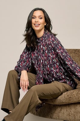 Irina Print Blouse Taupe / Multi