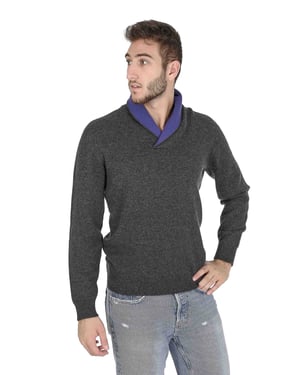 Crown Of Edinburgh Cashmere Heren Trui Met V-Hals Coe 009 Zalm