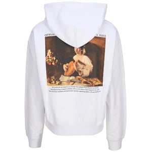 Off-White Caravaggio Lute Design Schwarzer ubergrosser Kapuzenpullover