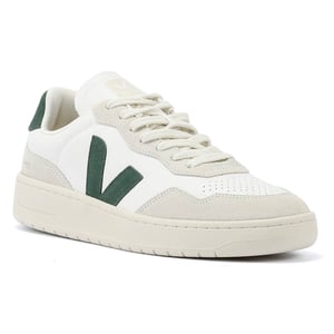 Veja V-90 Leather Heren Wit/Groen Sportschoenen