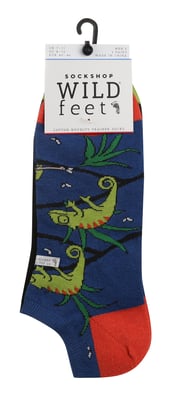 Wild Feet - Set van 3 sneakersokken voor heren | Nieuwigheid - Kameleon