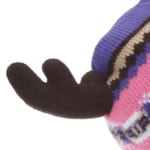 FLOSO Kinderen/Kinderen Fairisle Moose Winter Beanie Hat Met Antlers (Roze/paars)