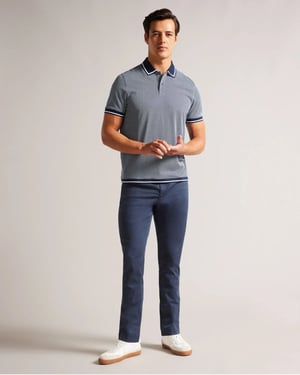Ted Baker Affric Heren Korte Mouw Regular Geo Gestructureerd Poloshirt