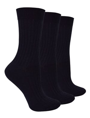 Steven - Dames 3 Paar Originele Merino Wol Sokken - Warme Wintersokken Multipack - Zwart
