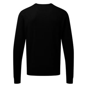 Premier Heren gebreid katoenen crew neck sweatshirt (Zwart)