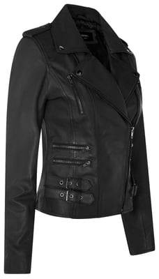 Dames leren Brando bikerjack-Loddon