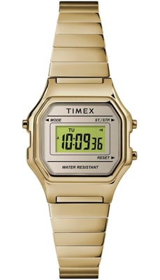 Timex Classic Digitale Mini Dames Gouden Horloge TW2T48000