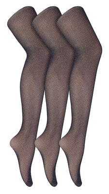 Sock Snob - Dames Fishnet Panty's 3 Paar | Stijlvolle Kousen voor Dansfeesten - Zwart Zilver