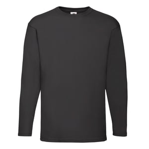 Fruit of the Loom Heren Valueweight T-shirt met lange mouwen (Zwart)