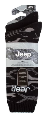 Heren Bamboe Werkboot Sokken | Jeep | Zachte en Ademende Dikke Stevige Kussensokken, Gebreide Ribbels Style Wandelsokken - Zwart / Charcoal