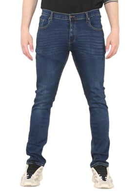 MYT Heren skinny fit jeans stretch denim in donkerblauw