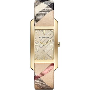 Burberry BU9407 25mm Gouden Kast Leren Dameshorloge