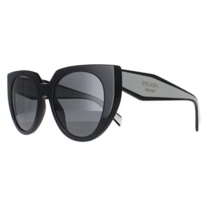 Prada PR14WS 09Q5S0 zwart en talk donkergrijs zonnebril