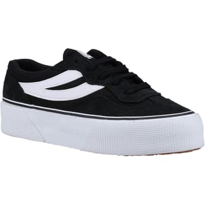 Superga 3041 Revolley Colorblock Platform Leer Dames Zwart/Wit Trainers