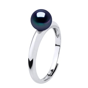 Rush Ring Verstelbare zoetwaterparels Round 6-7 mm Black 925