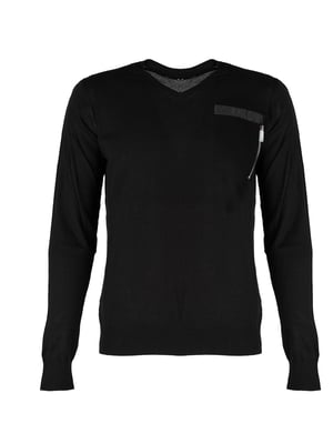 Les Hommes stoppen V-neck Mannen zwart