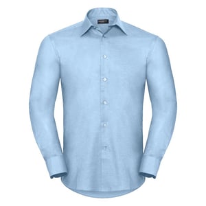 Russell Collectie Heren Lange Mouw Easy Care op maat gemaakt Oxford Shirt (Oxford Blauw)