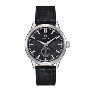 Heritor Automatic Argento leren band horloge