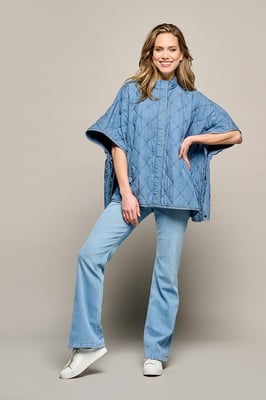 Dani Poncho Jacket Denim Blauw