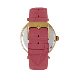 Bertha Camilla Parelmoer horloge met leren band