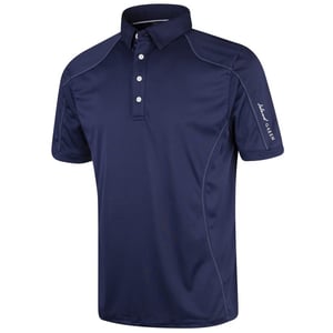 Island Green Heren Gestikt Golf Poloshirt (Marine)