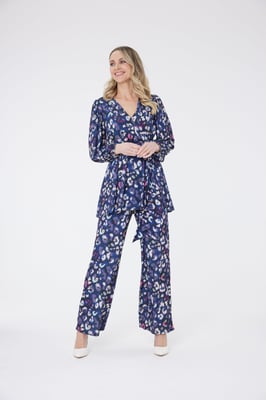 Pinky Broek Met Wijde Pijpen - Paars