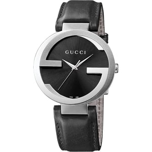 Gucci YA133501 In elkaar grijpende zwarte wijzerplaat dames horloge
