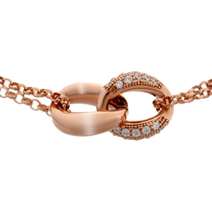 Orphelia Dames 925 Sterling Zilveren Ketting - Roze ZK-7176/RG