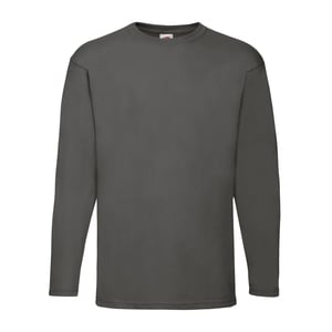 Fruit of the Loom Heren Valueweight Heather T-shirt met lange mouwen (Licht Grafiet)