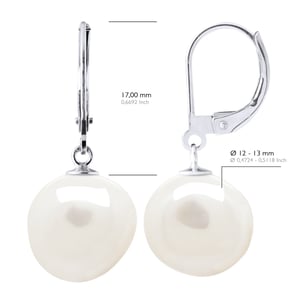 Oorbellen Wit Goud - Echte Cultuurversie Zoetwaterperlen Barok 12-13 mm