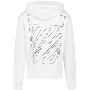 Gebroken witte Diag Wave Outline witte hoodie