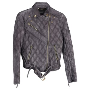 Gucci Monogram Bikerjack in Zwart Leder