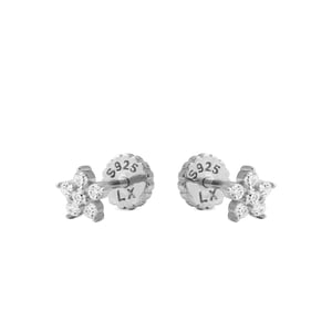 Luxenter Sterling Zilver 925 Oorbellen met Gerhodineerd Briljant Zirkonia - Anba