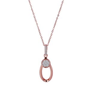 Orphelia 'Gigi' Dames 925 Sterling Zilveren Set: Halsketting + Oorbellen + Ring - Roze SET-7439