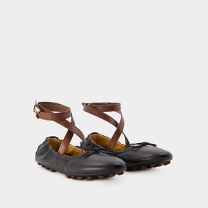 Gommini Ballerina's - <#Tod's#> - Leer - Zwart