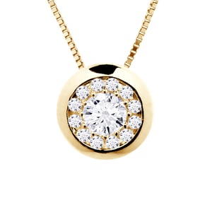 Collar Diamonds 0,25 Cts Serti Illusion Yellow Gold 18k