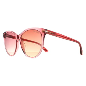 Tom Ford Round Dames Shiny Transparant Antique Pink Pink Gradiënt Maxim FT0787