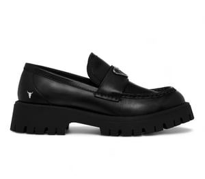 Windsor Smith Zwarte Leren Chunky Loafers - Throne