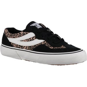 Superga 2941 Revolley Leather Vrouwen Zwart/Micro Luipaard Trainers