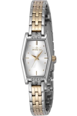 Invicta Angel 48132 Dames Horloge - Quartz Uurwerk - Roestvrij Staal met zilveren Wijzerplaat - 20mm