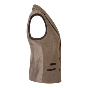 Dames Tweed jaren 1920 visgraat lichtbruin vest
