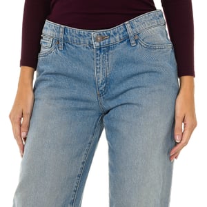 Lange recht gesneden jeans 6Y5J15-5DWQZ vrouw