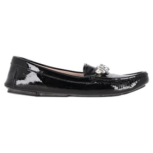 Miu Miu Loafers met Crystal Detail in Zwart Patentleer