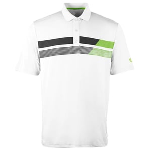 Island Green Asymetric Print Heren Wit Golf Poloshirt
