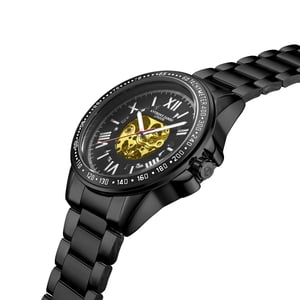 Met de hand gemonteerd, beperkt verkrijgbaar, automatisch Techtonic Black-horloge van Anthony James