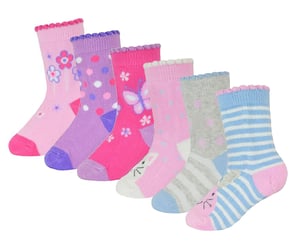 6 paar sokken voor babymeisjes met vlinderdesign - Dier