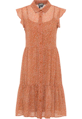 Dreimaster Blouse jurk Dames Oranje Veelkleurig